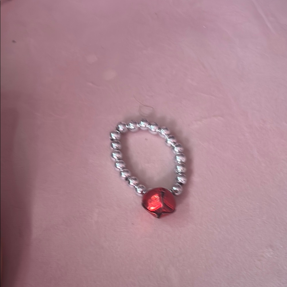 Red and Silver Jewelry Accessory with Crystal Accent